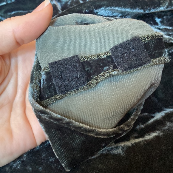 Catherine Bacon crushed velvet Boho blouse green teal whimsigoth Lagenlook M / L - Picture 7 of 8